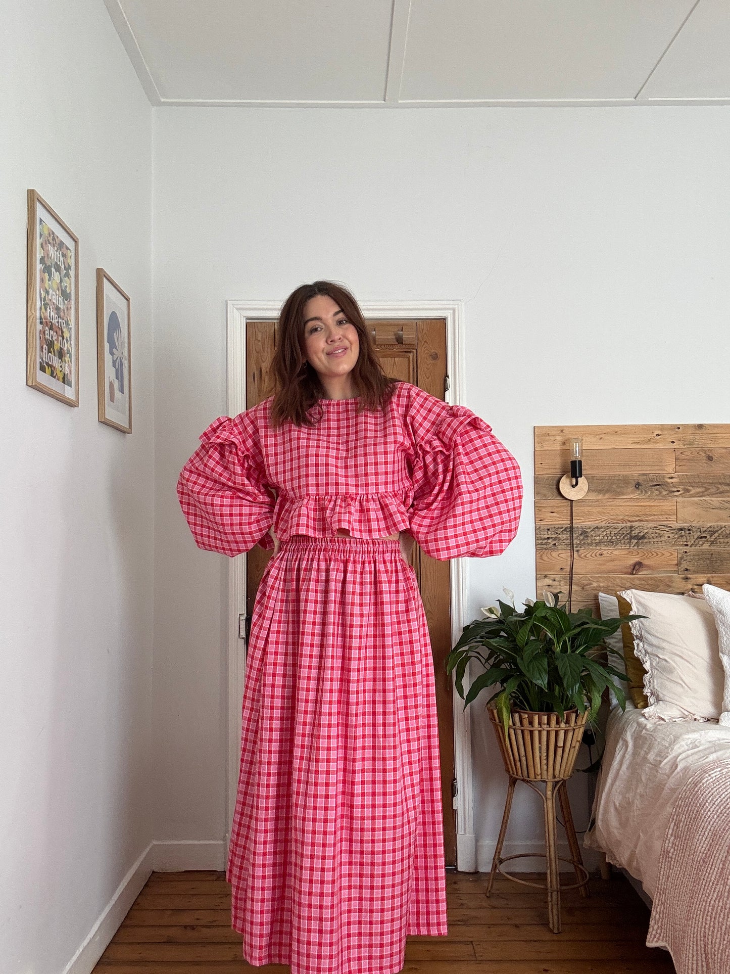 Haya skirt - pink plaid