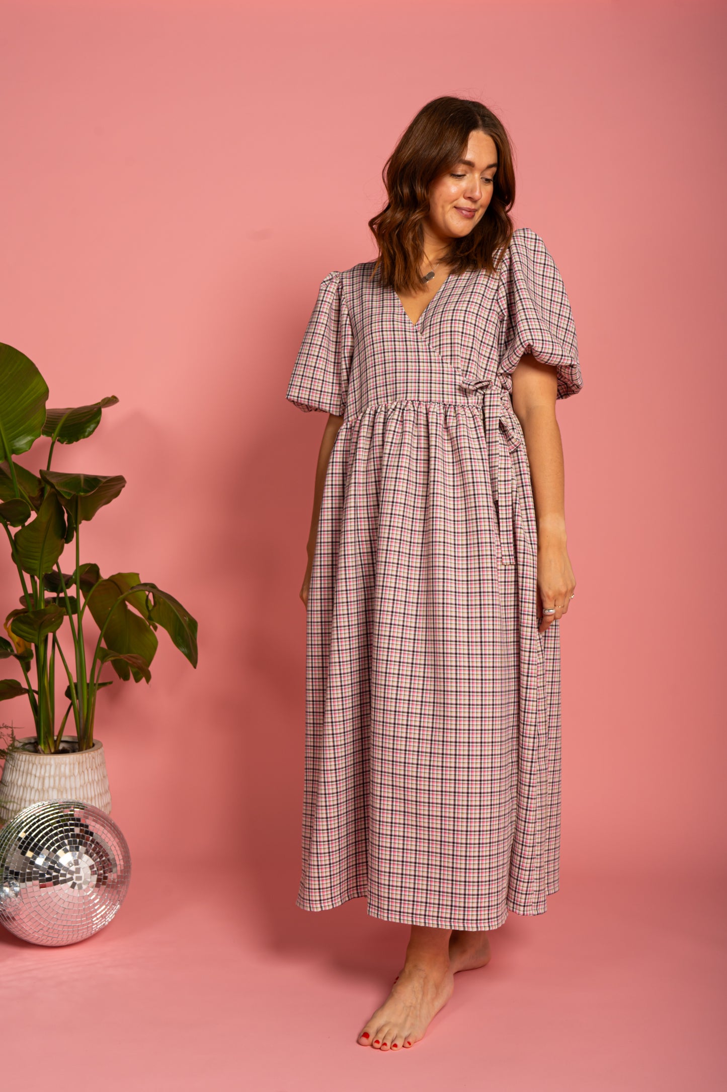 Ava Wrap Dress - Deadstock Check (Size M)