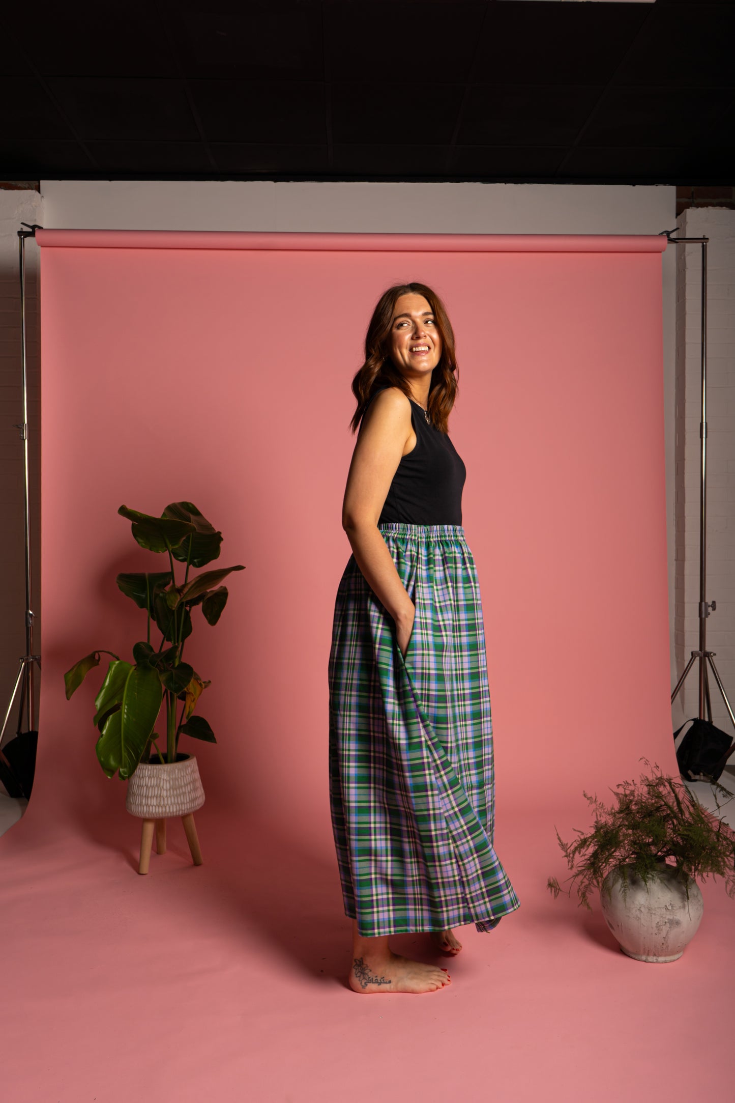 Haya Skirt - Meadow Check (Size M)