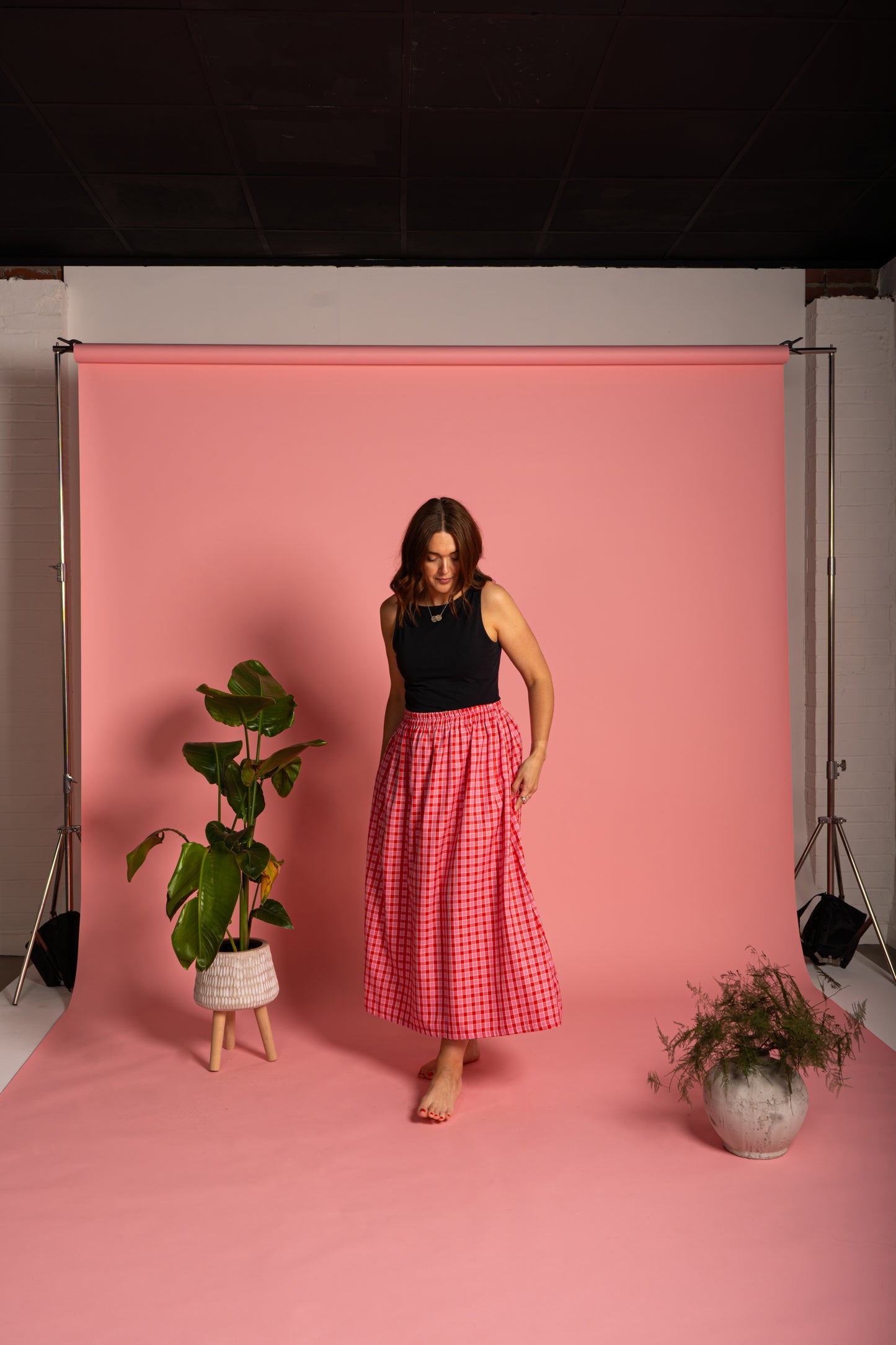 Haya Skirt - Cherry Check
