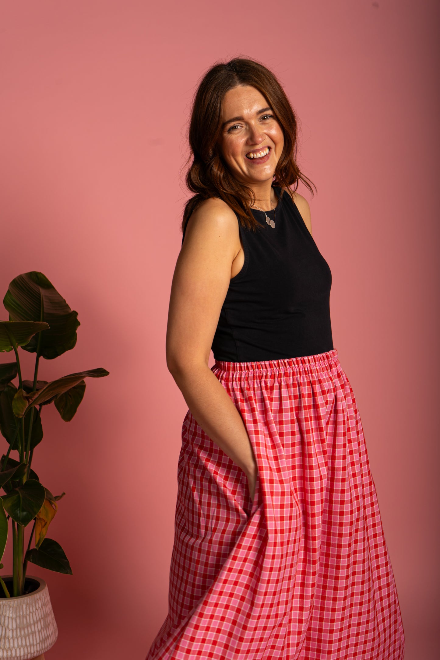 Haya Skirt - Cherry Check