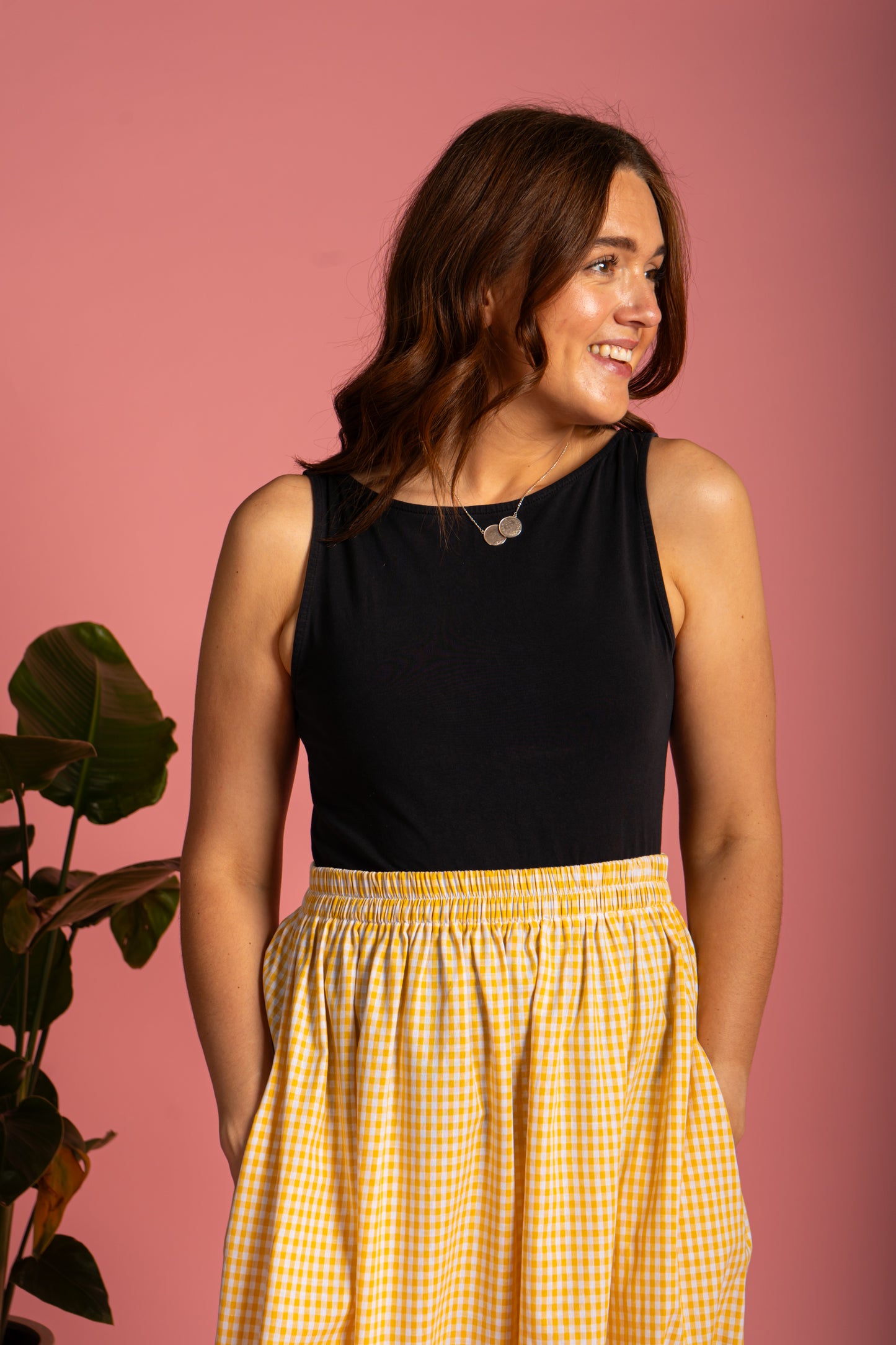 Haya Skirt - Yellow Gingham (Size M)