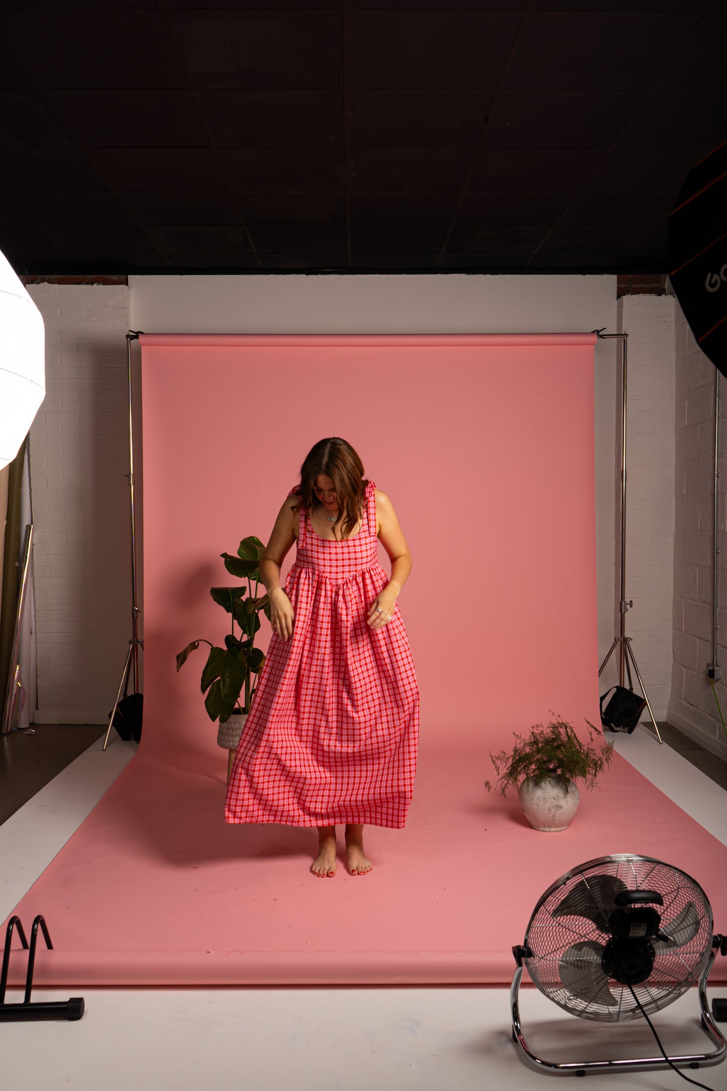 Isla Sundress - Cherry Check (Size M)