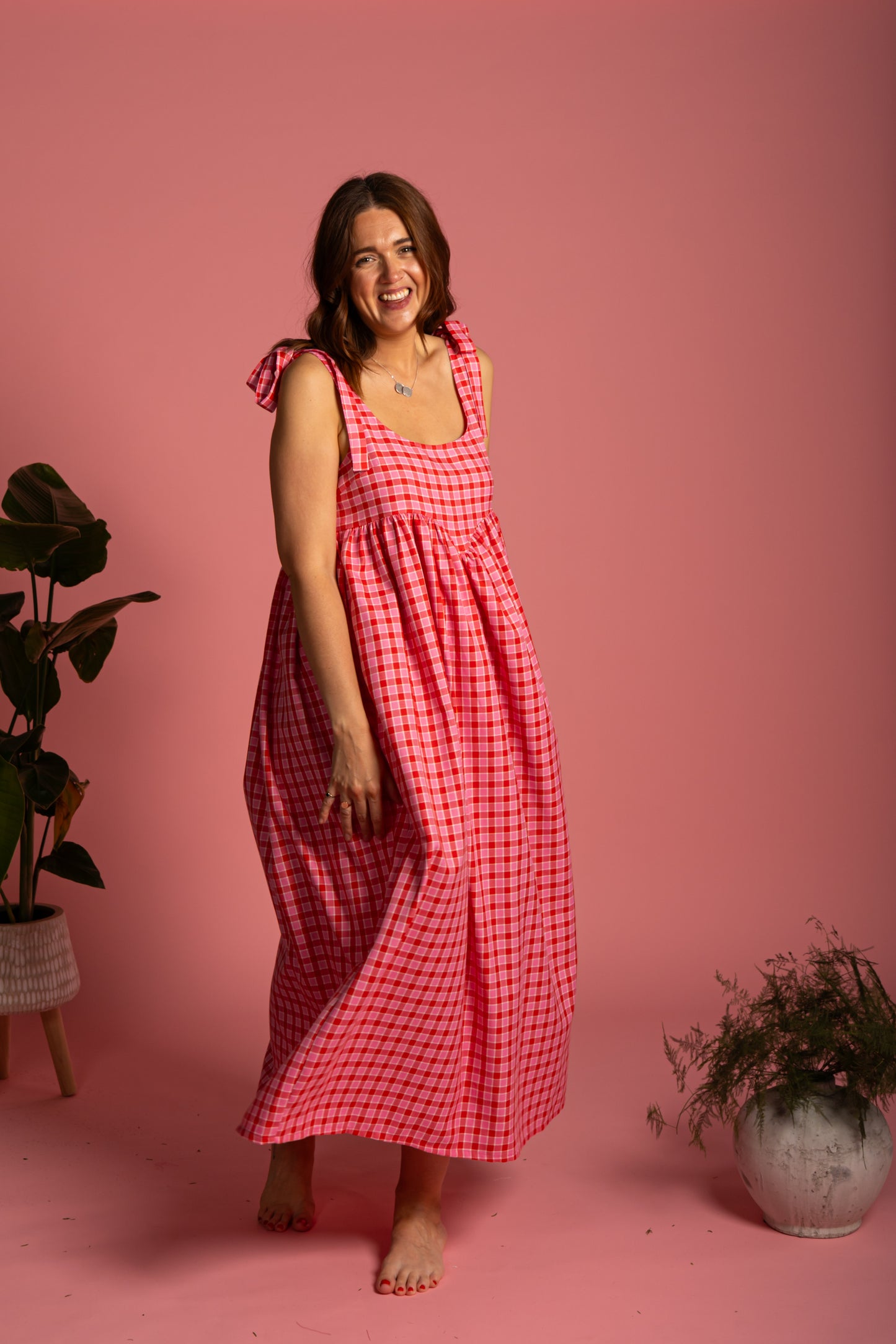 Isla Sundress - Cherry Check (Size M)