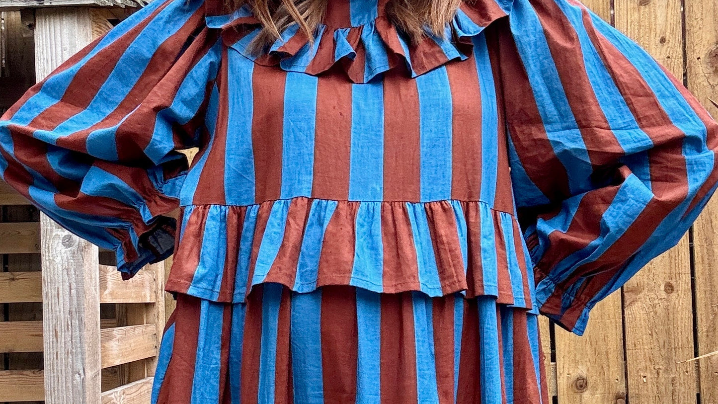 Cobalt and chocolate Andy dress