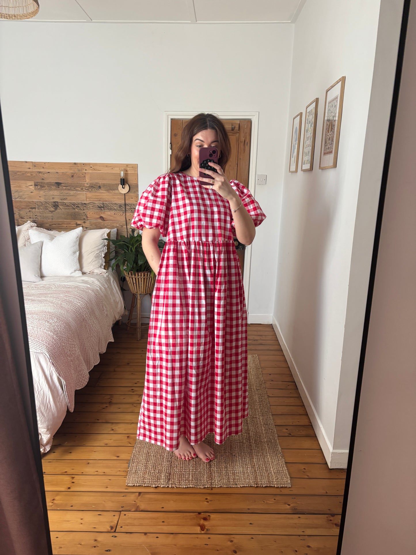 Evelyn dress - red gingham (size M)