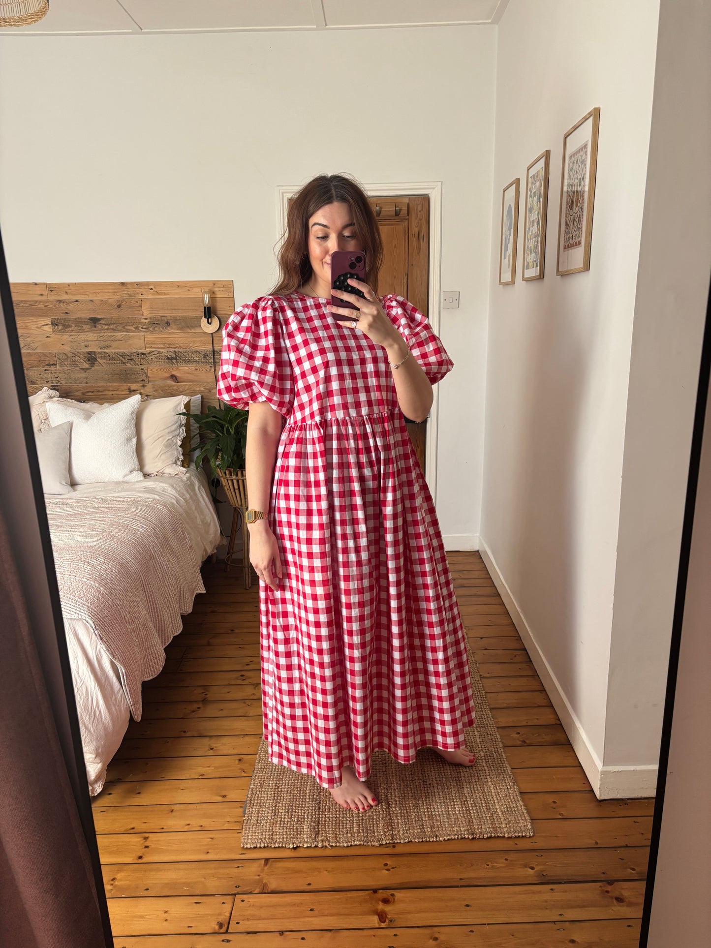 Evelyn dress - red gingham (size M)