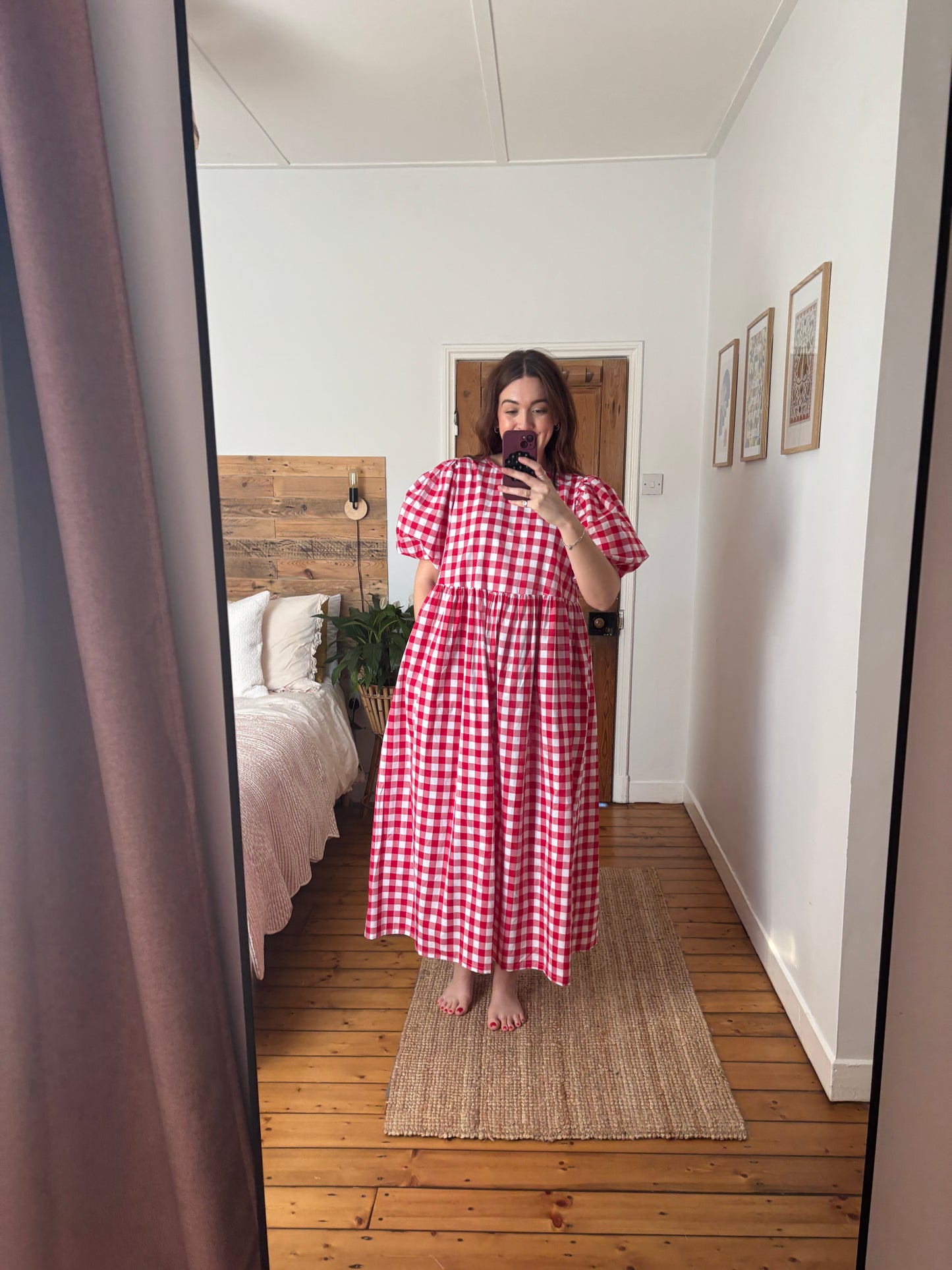 Evelyn dress - red gingham (size M)