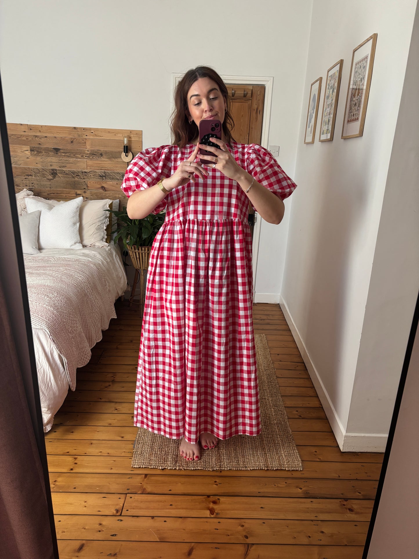 Evelyn dress - red gingham (size M)