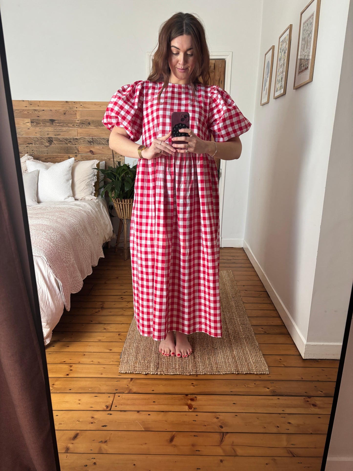 Evelyn dress - red gingham (size M)