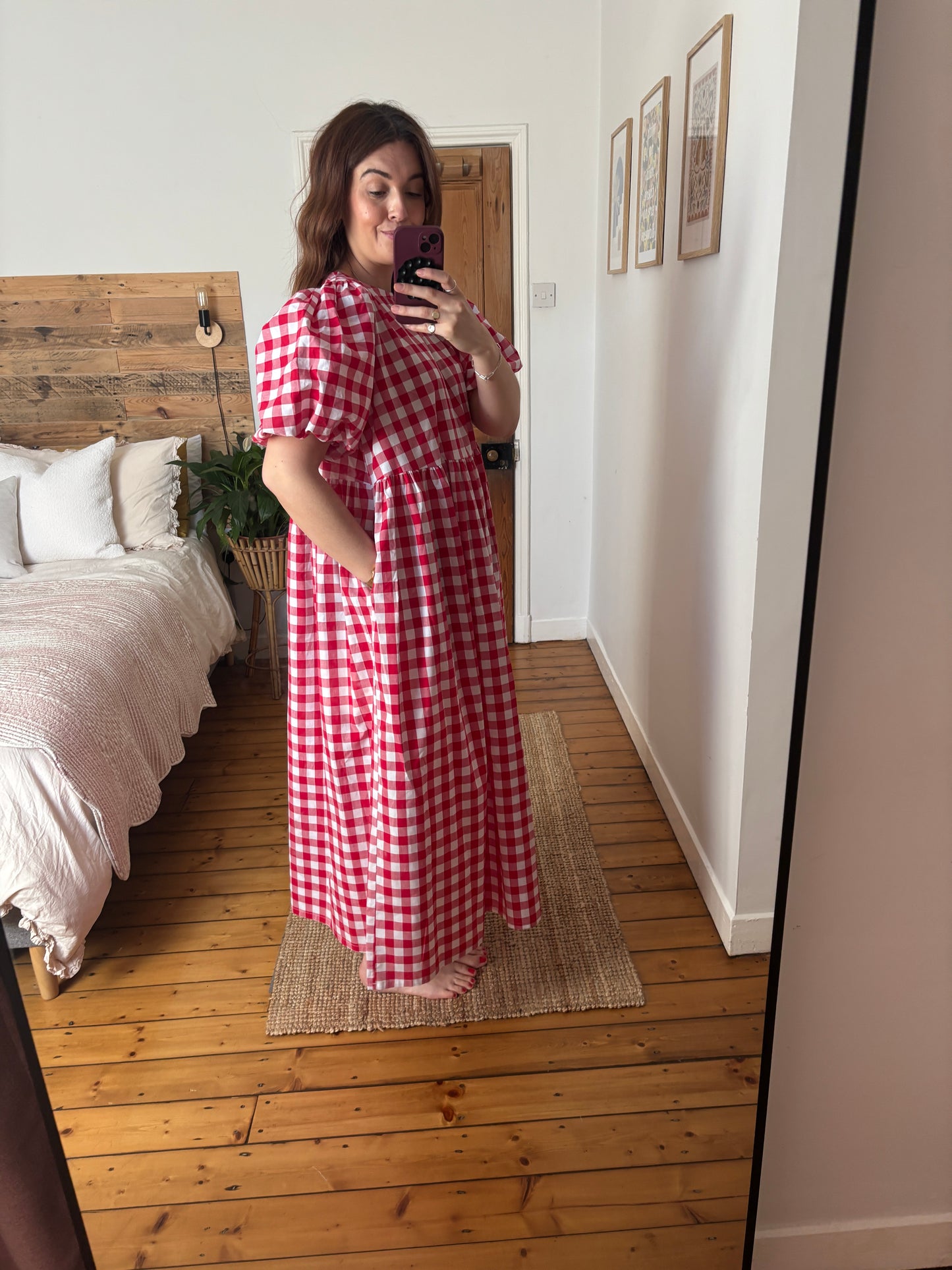 Evelyn dress - red gingham (size M)