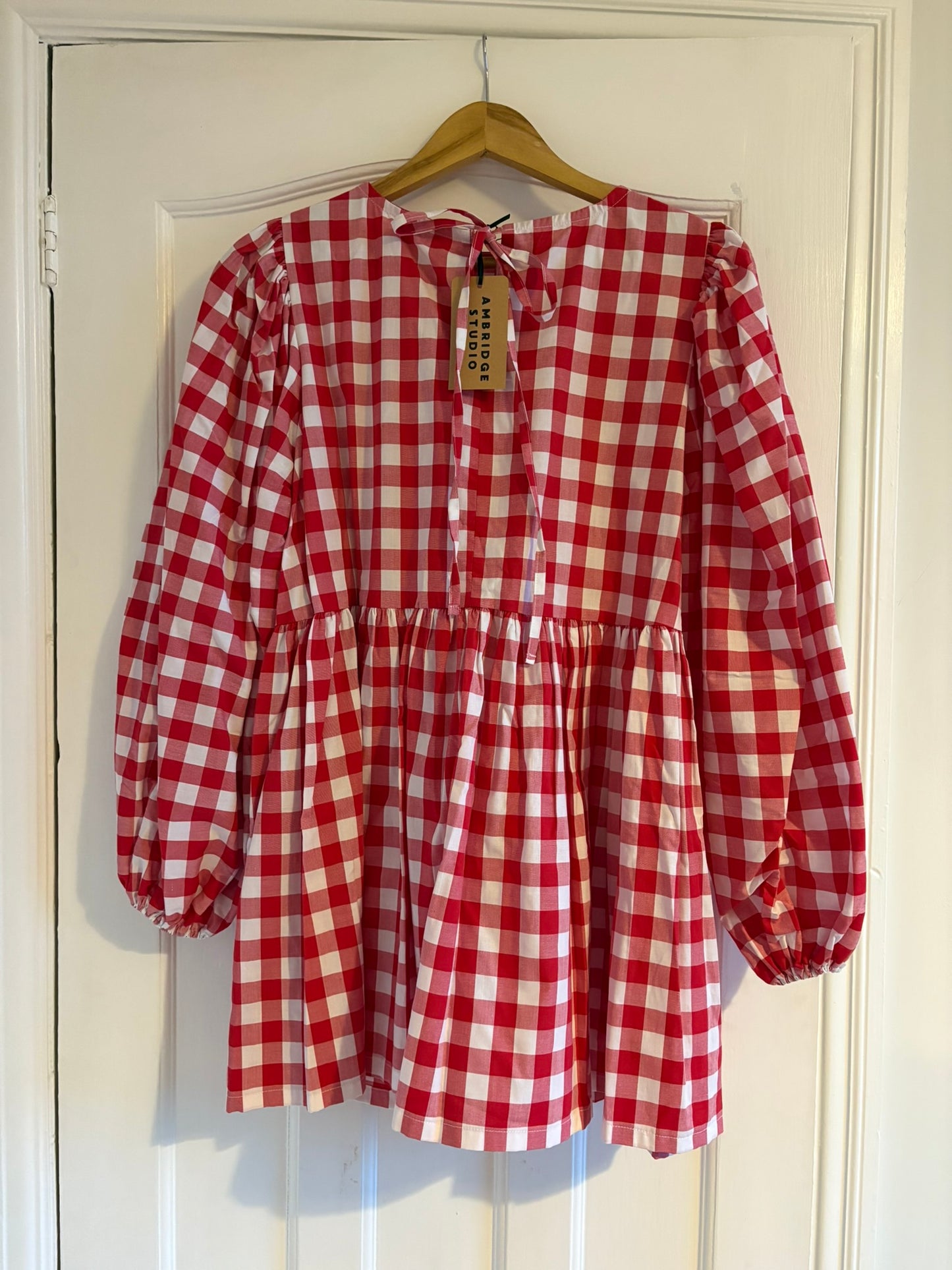 Andy mini dress - red gingham (Size M)