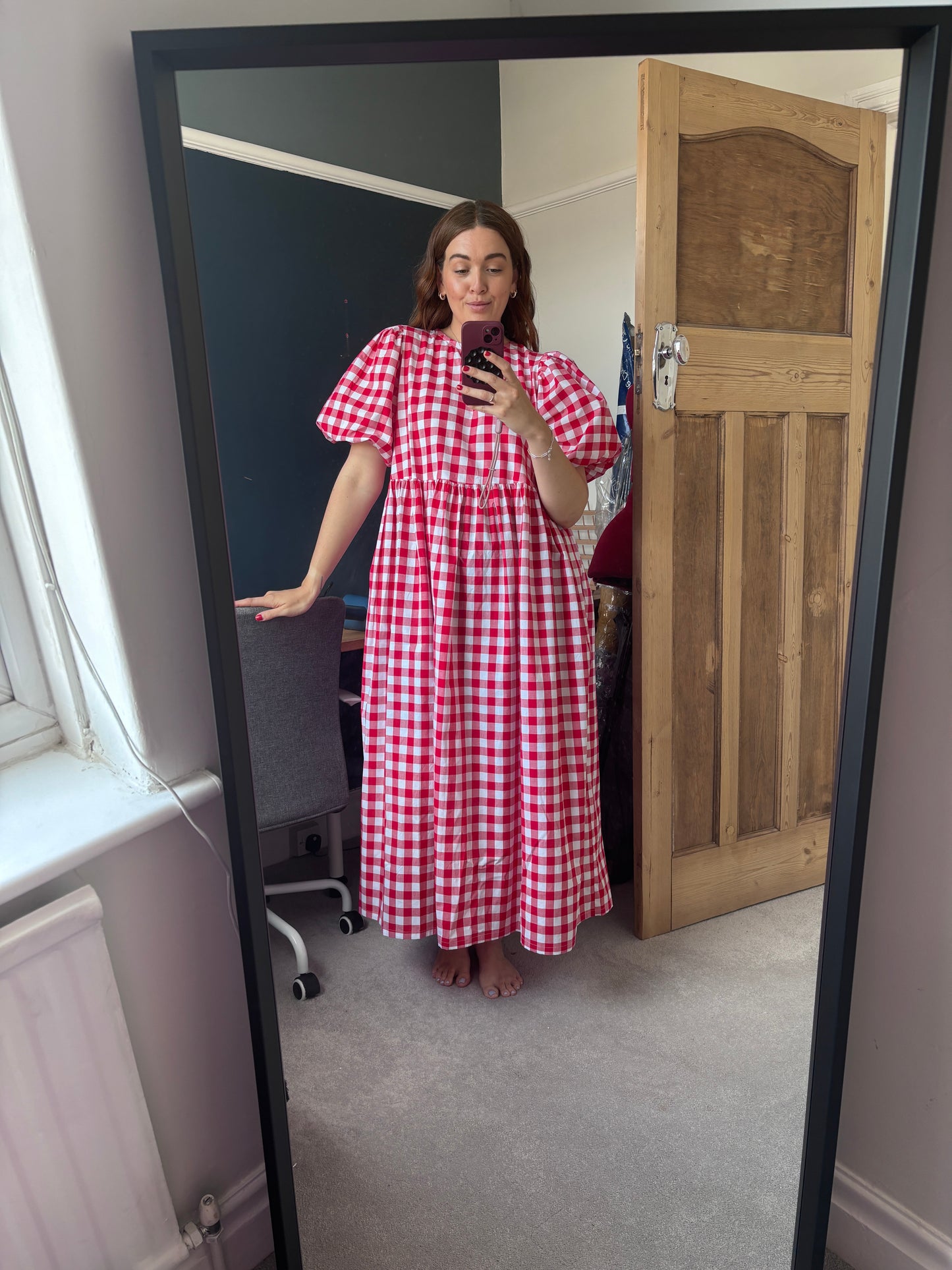 Evelyn dress - red gingham (size M)