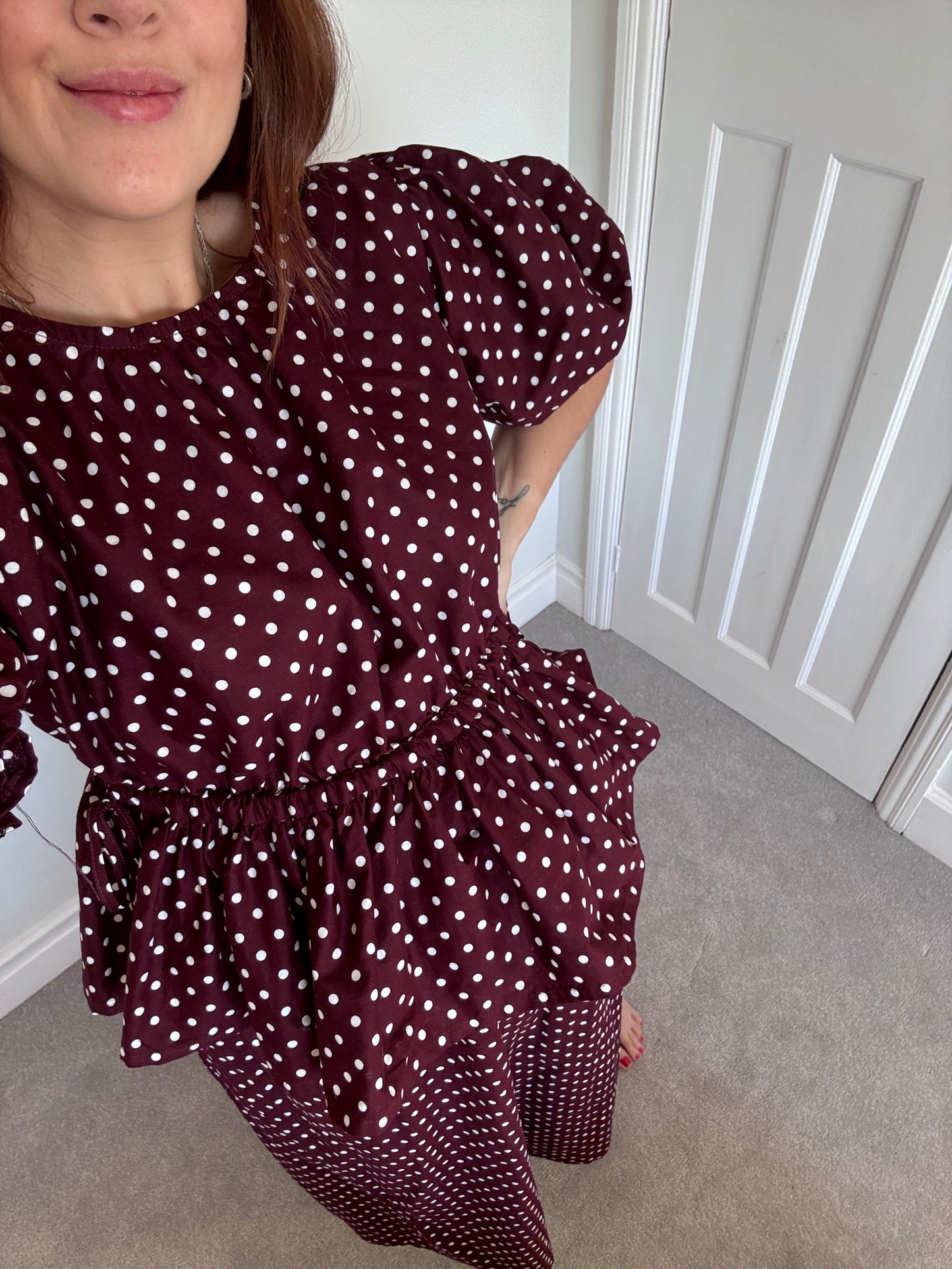 Limited edition - Burgundy polka dot Rose top