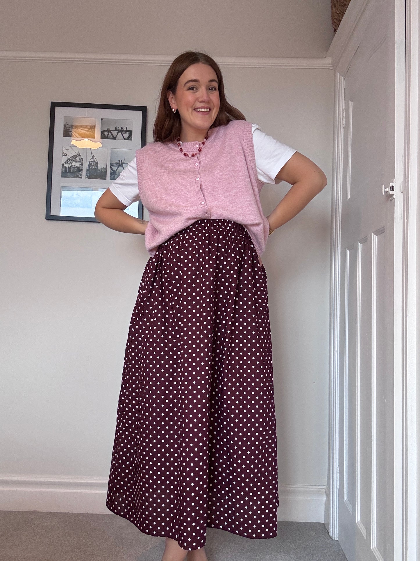 Limited edition - Burgundy polka dot Haya skirt