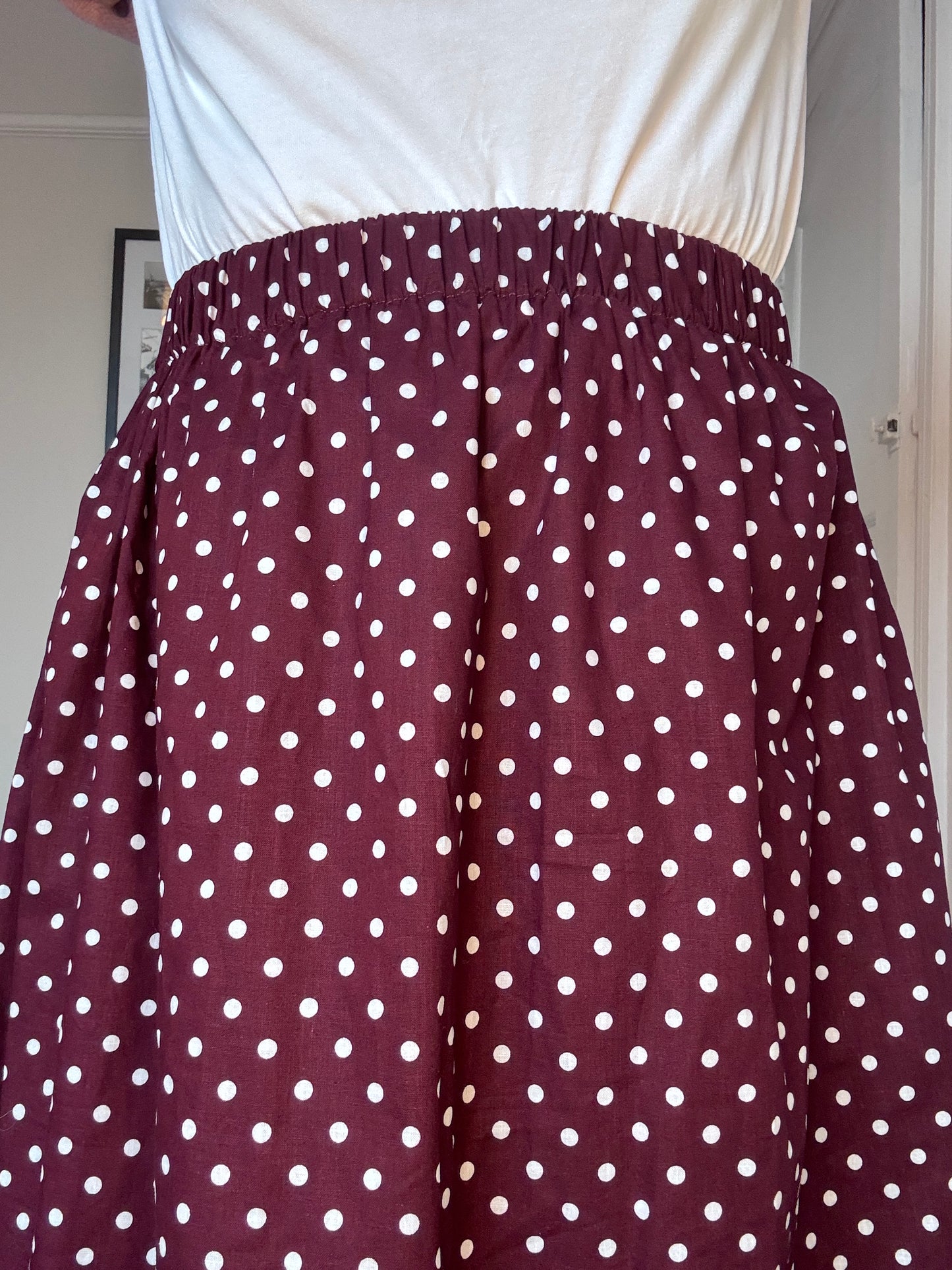 Limited edition - Burgundy polka dot Haya skirt