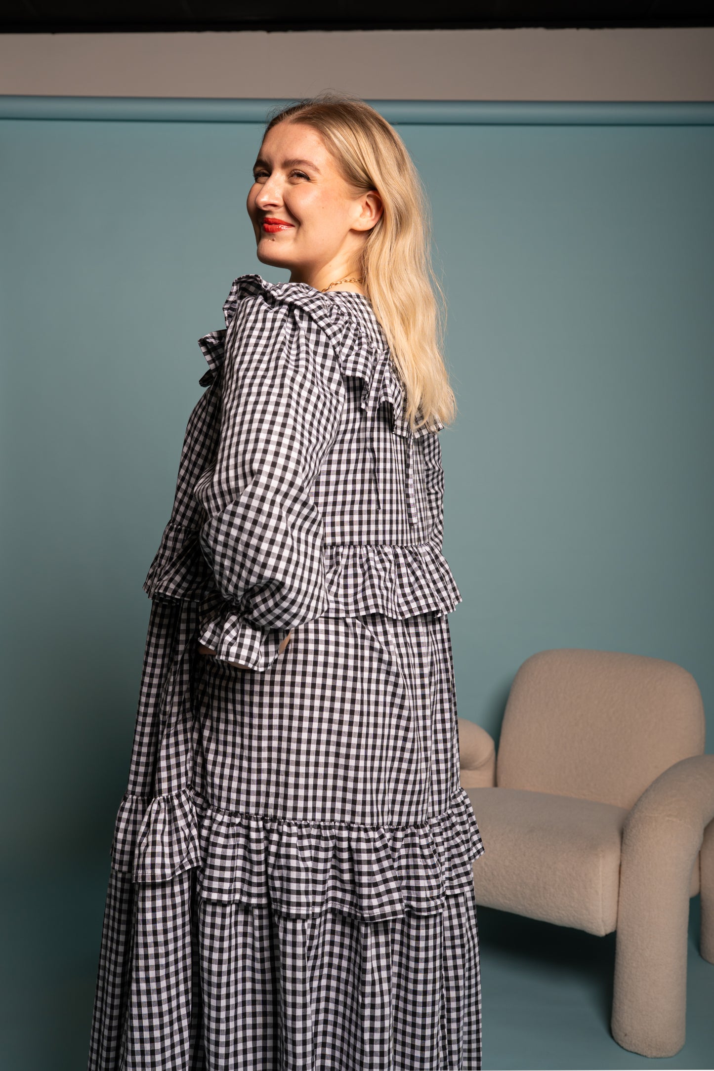 Gracie Dress - Black and white gingham