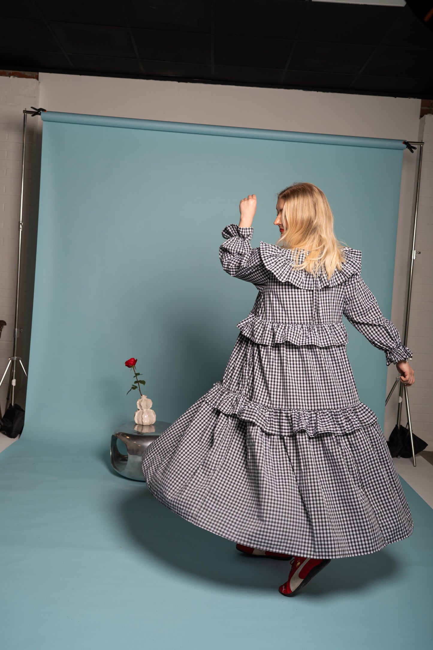 Gracie Dress - Black and white gingham