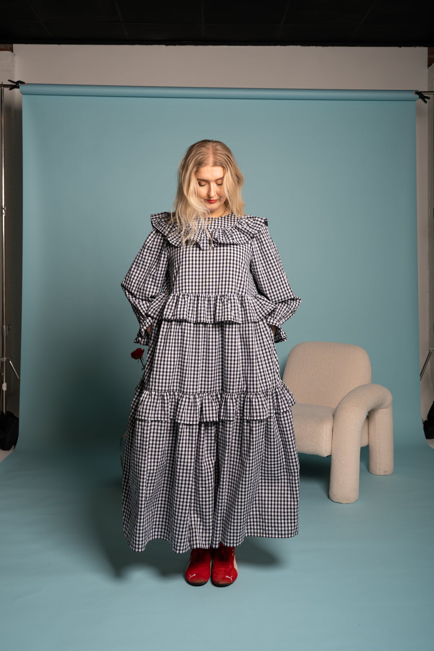 Gracie Dress - Black and white gingham