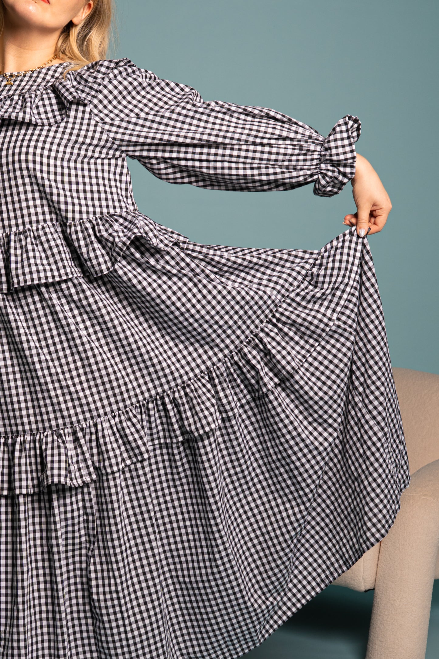 Gracie Dress - Black and white gingham