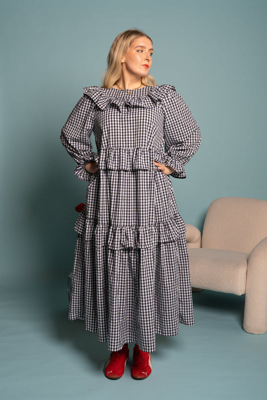Gracie Dress - Black and white gingham