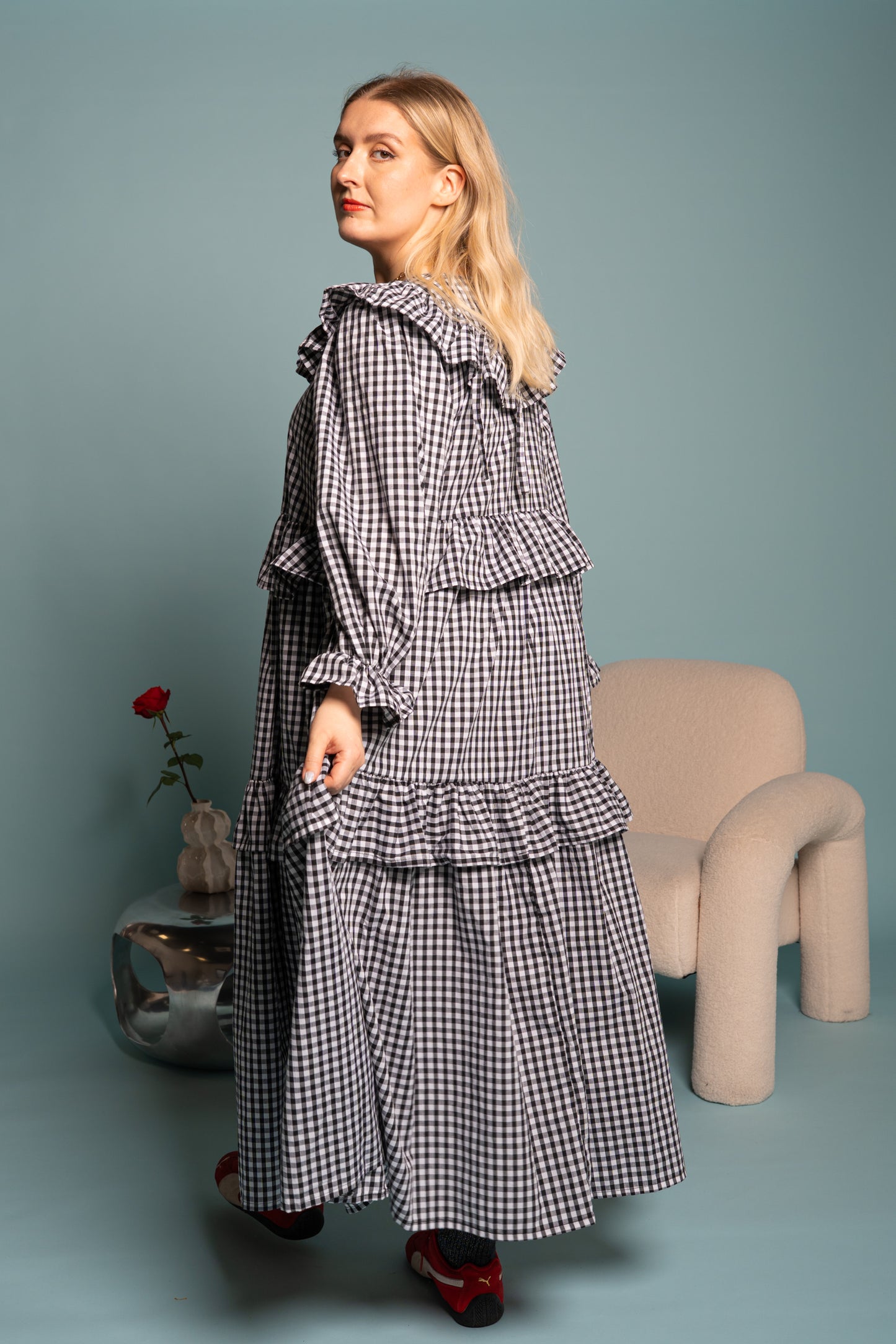 Gracie Dress - Black and white gingham