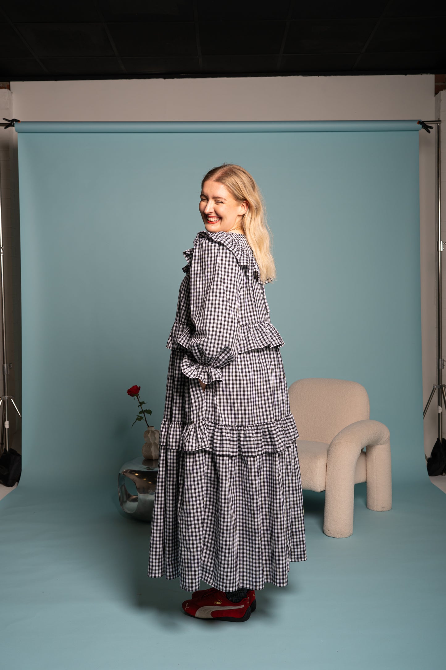 Gracie Dress - Black and white gingham