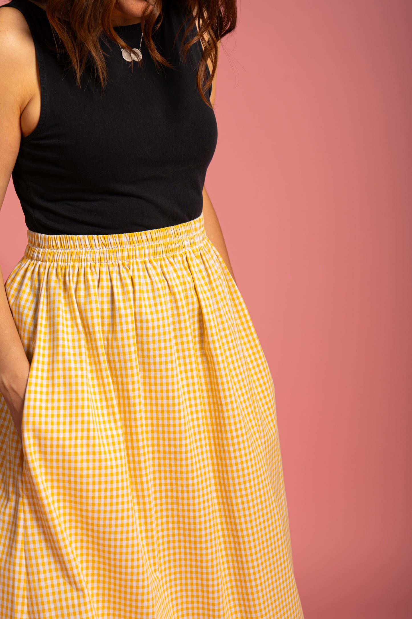 Haya Skirt - Yellow Gingham (Size M)